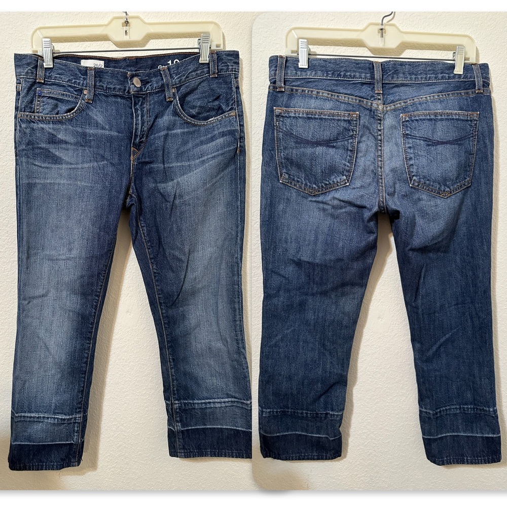 GAP Cropped Denim Jeans Medium Wash Capri Length EUC